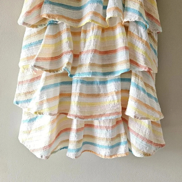 Lovers and Friends Frills Multicolor Mini Spaghetti Strap Rainbow Dress Small. - Picture 12 of 15